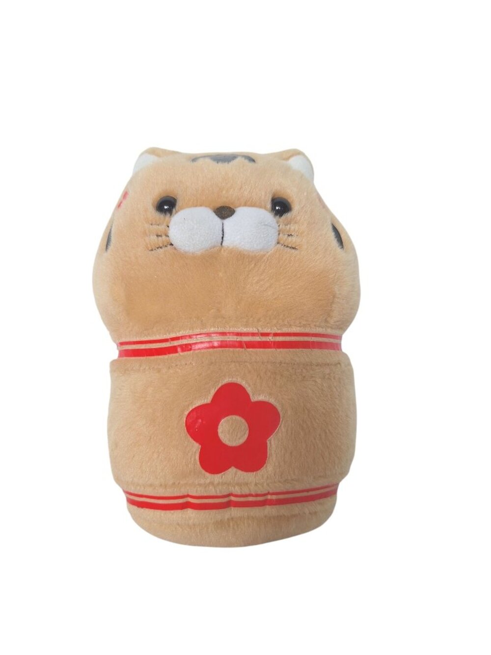 AMUSE Japanese Cat Tiger Plush Flower Pattern Striped Tan Brown Stuffed Toy 8.5"